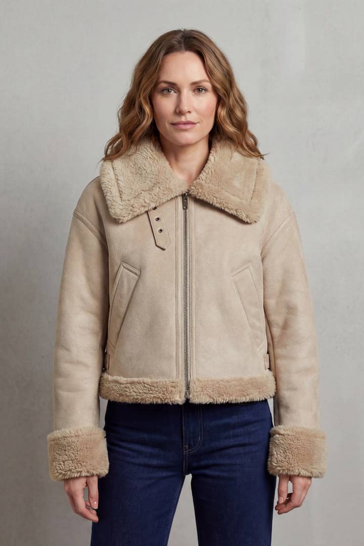 Albinette – Double-sided fleece – Cropped aviator jacket