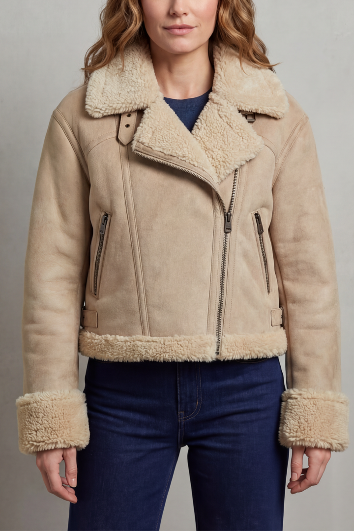 Albinette – Double-sided fleece – Cropped aviator jacket