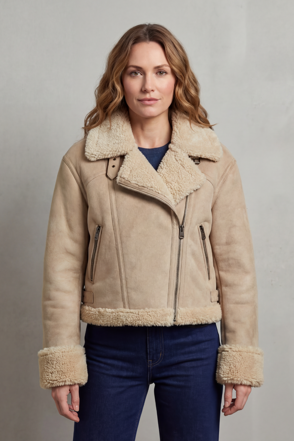 Albinette – Double-sided fleece – Cropped aviator jacket