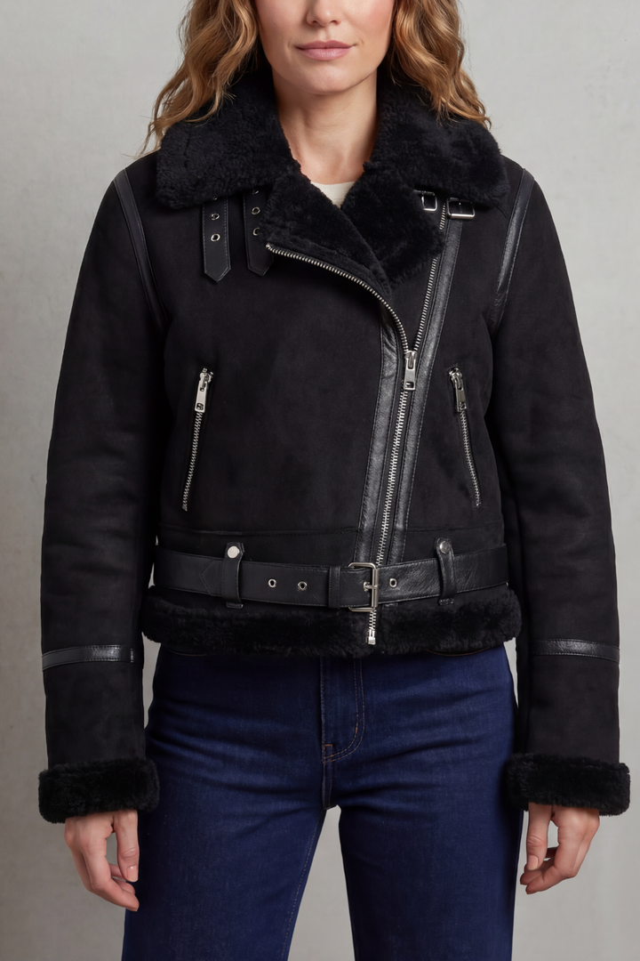 Albinette – Double-sided fleece – Cropped aviator jacket