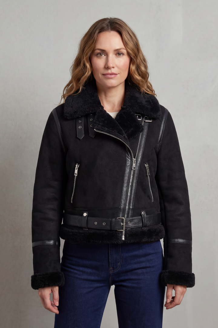 Albinette – Double-sided fleece – Cropped aviator jacket